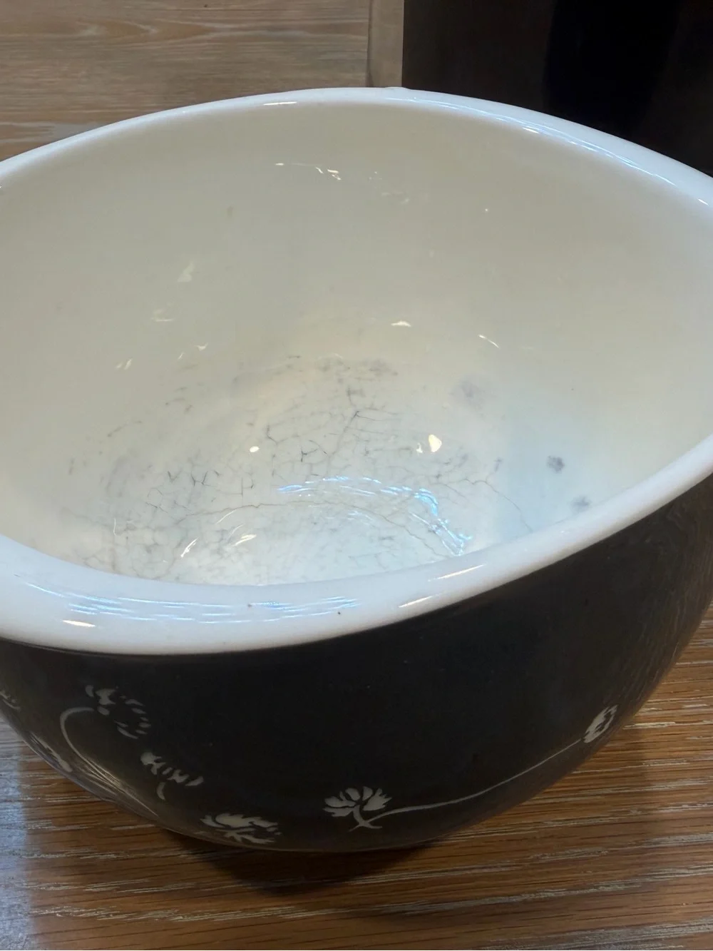 Vintage  Pattern: White Clover Charcoal Gray by Harker Bowl